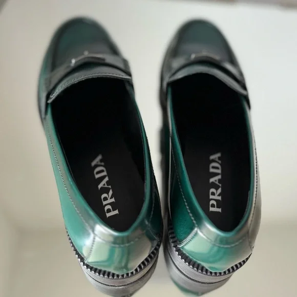 New PRADA Triangle Logo Loafer In Bosco $1,200 39 - Picture 4 of 8